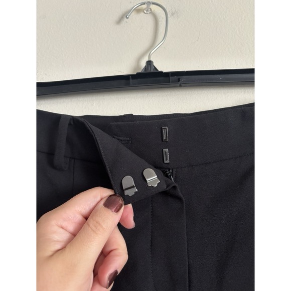 Theory 4 Small Black Trousers New Drape Tapered Pants Office Minimalist Neutral - Picture 2 of 5